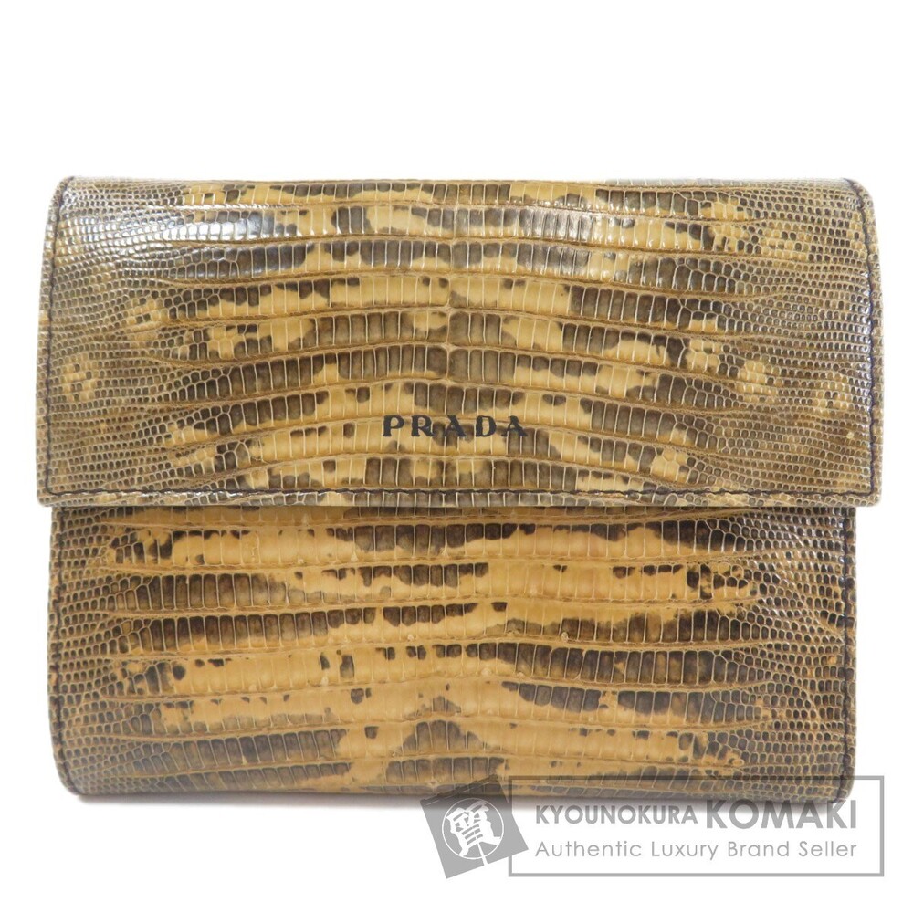 Prada Logo Motif Bifold Wallet Python Leather - image 1